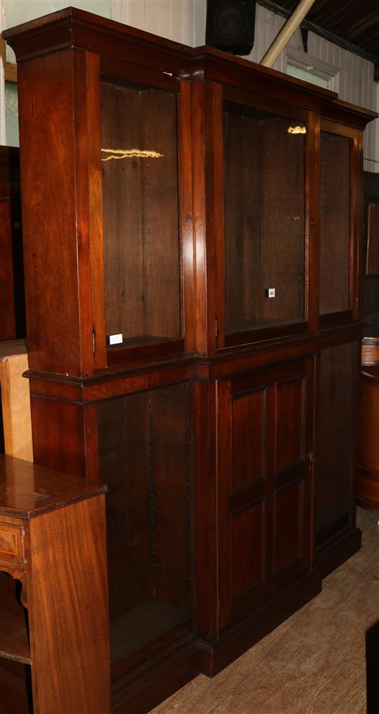 Mahogany breakfront bookcase